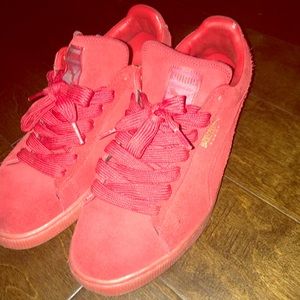 Puma red suede size 10